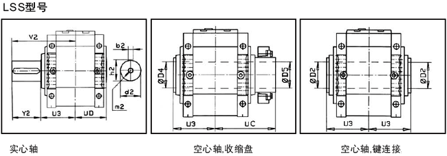 MC系列硬齒面中型齒輪減速機(jī)安裝尺寸(2級(jí)斜齒輪減速器豎立安裝)