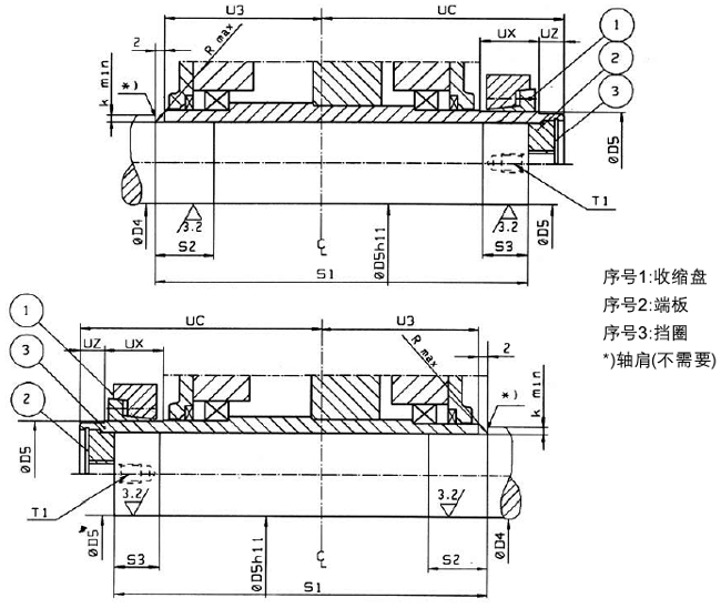MC系列硬齒面中型齒輪減速機(jī)安裝尺寸(收縮盤(pán))